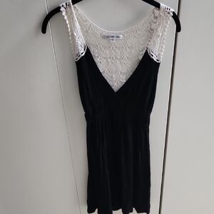 Ocean Drive Black Lace Sleeveless Tank Top